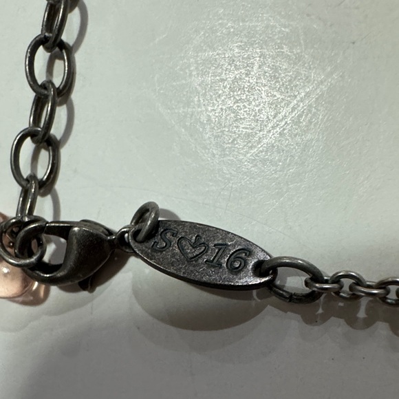 Sabika Silver Tone Necklace with Pink Pendant - Picture 3 of 14